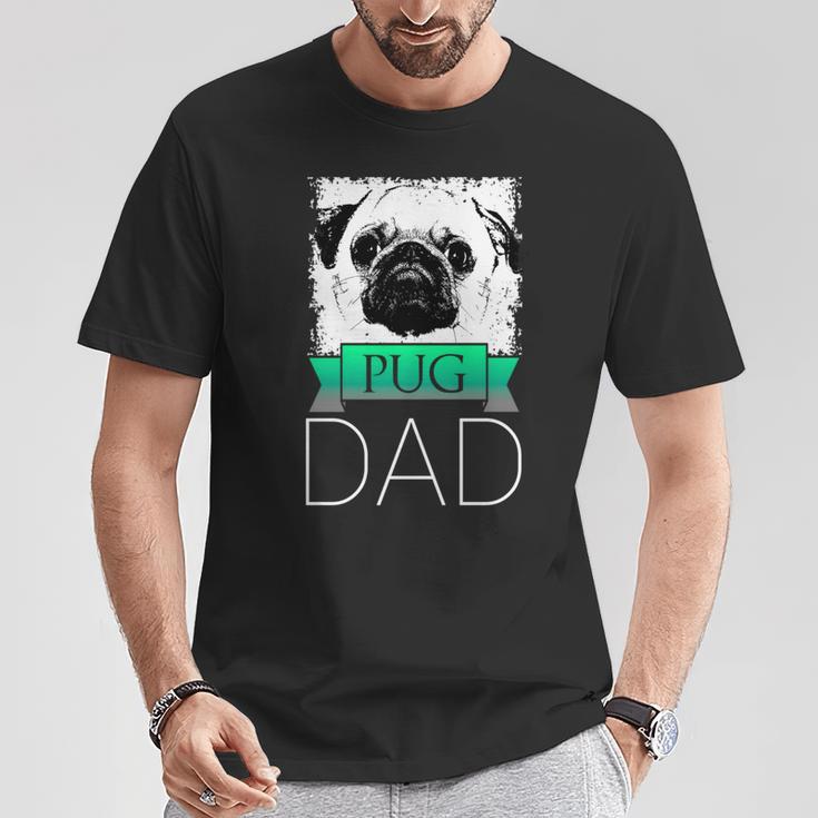 Dog Dad Pug Hunde Mops Papa T-Shirt Lustige Geschenke