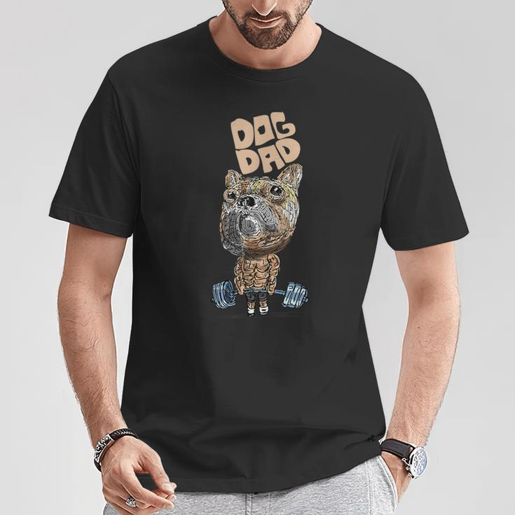 Dog Dad Weightlifting Father's Day Is Strong Pump Poppa T-Shirt Unique Gifts