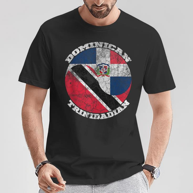 Dominican Trinidad Flags Half Trinidadian Half Dominican T-Shirt Unique Gifts