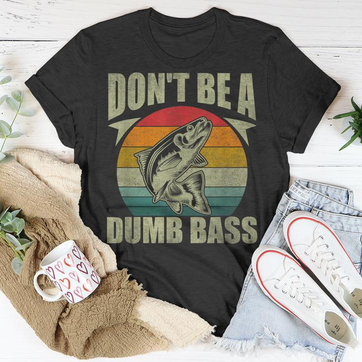 Don't Be A Dumb Bass Fishing Dad T-Shirt Funny Gifts