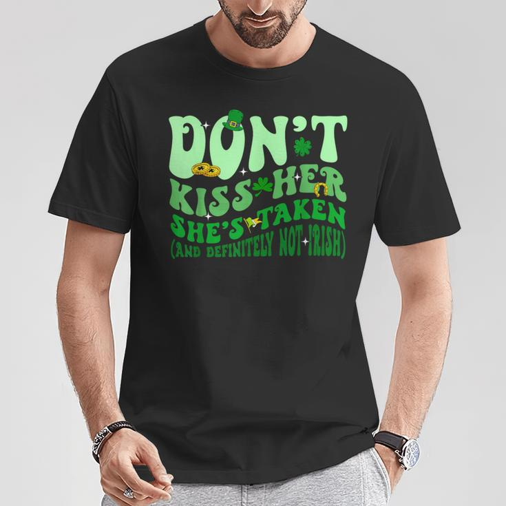 Dont Kiss Her She's St Taken Patrick's Day Couple Matching T-Shirt Funny Gifts