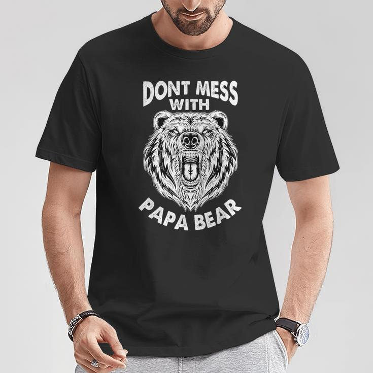 Dont Mess With Papa Bear Dad Vintage Quote Fathers Day T-Shirt Unique Gifts