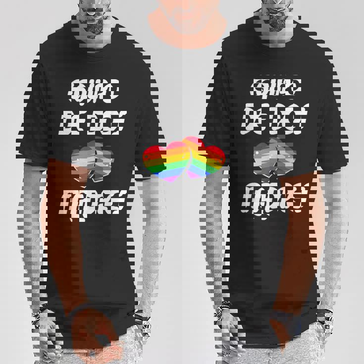 Dos Madres Lgbt-Q Orgullo Gay Mamá Aliada Corazón Arco Iris Camiseta unisex Regalos divertidos