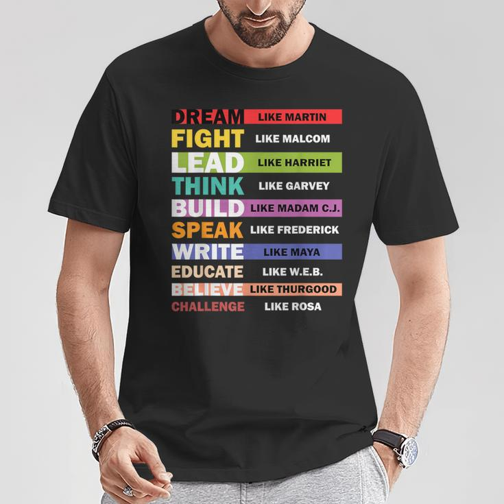 Dream Like Martin Lead Like Harriet Black History Month T-Shirt Unique Gifts
