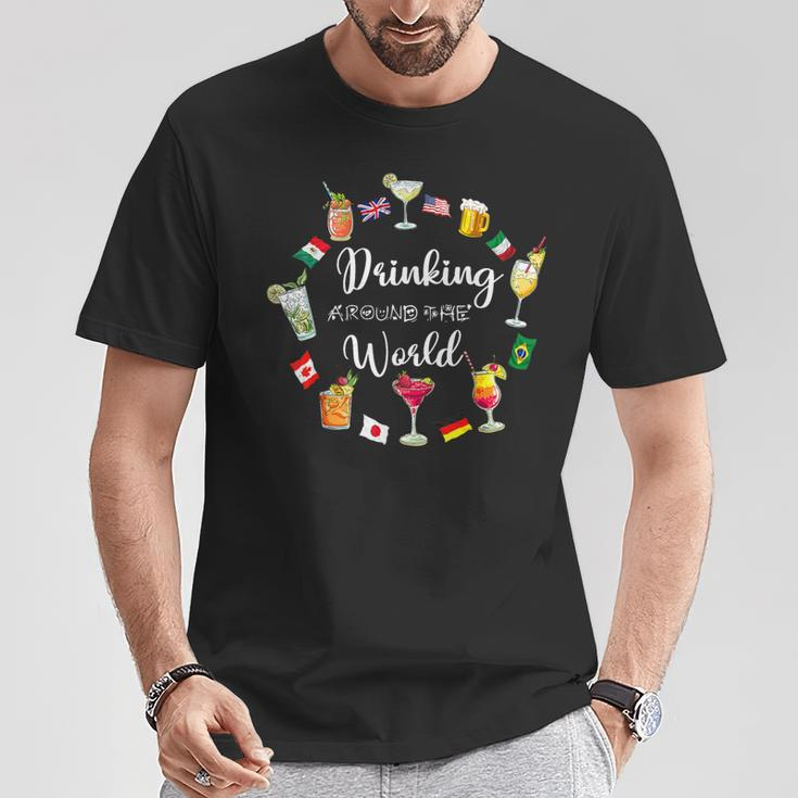 Drinking Around The World Vacation Drinking Showcase T-Shirt Funny Gifts