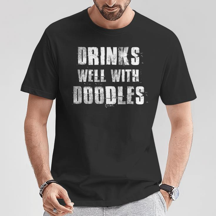 Drinks Well With Doodles Goldendoodle T-Shirt Unique Gifts