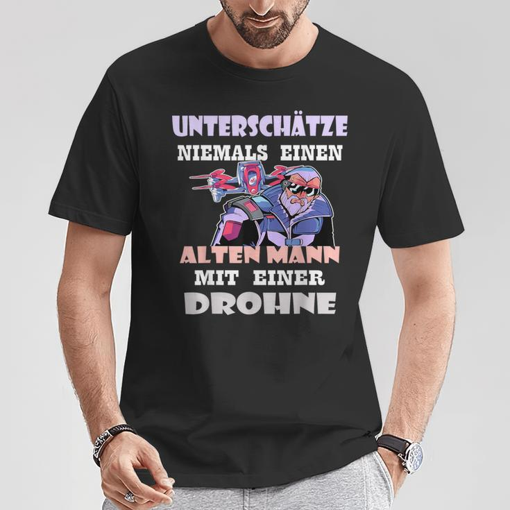 Drone Drone Pilot Grandpa Old Man T-Shirt Lustige Geschenke