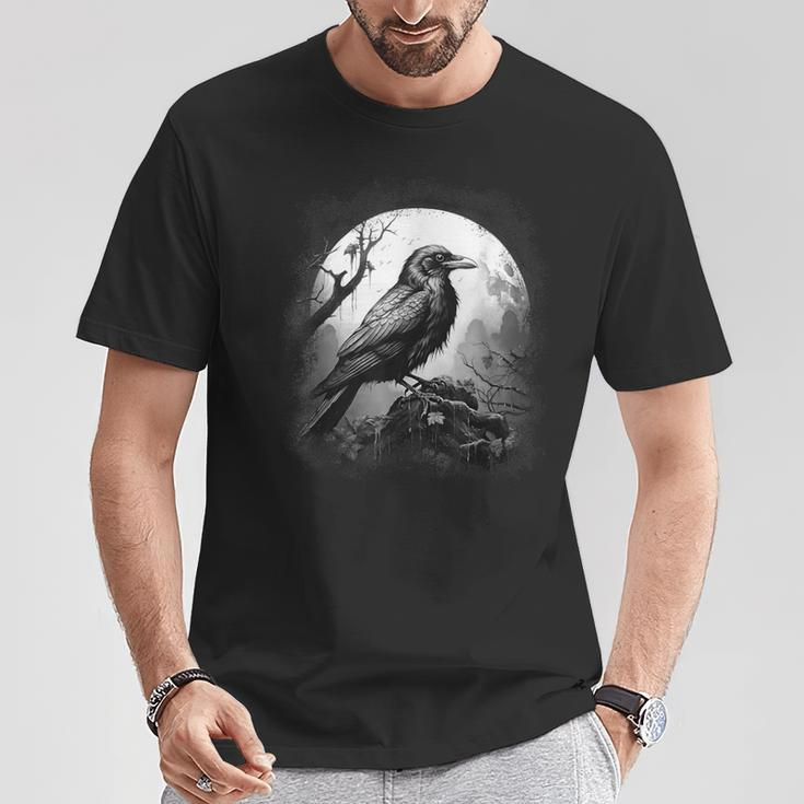 Dunkelheit Da Und Nichts Mehr Der Rabe Edgar Allan Poe Meme T-Shirt Lustige Geschenke