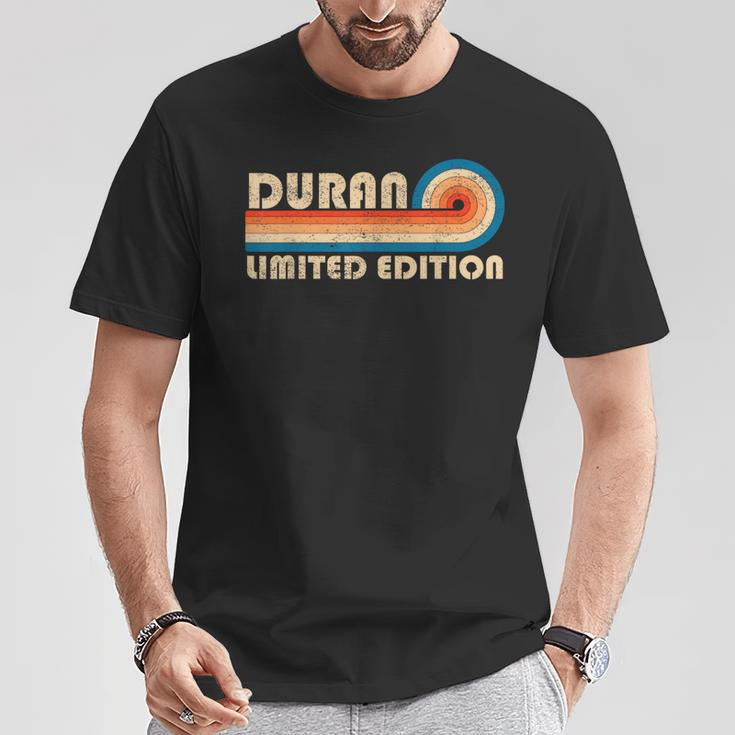 Duran Surname Retro Vintage 80S 90S Birthday Reunion T-Shirt Unique Gifts