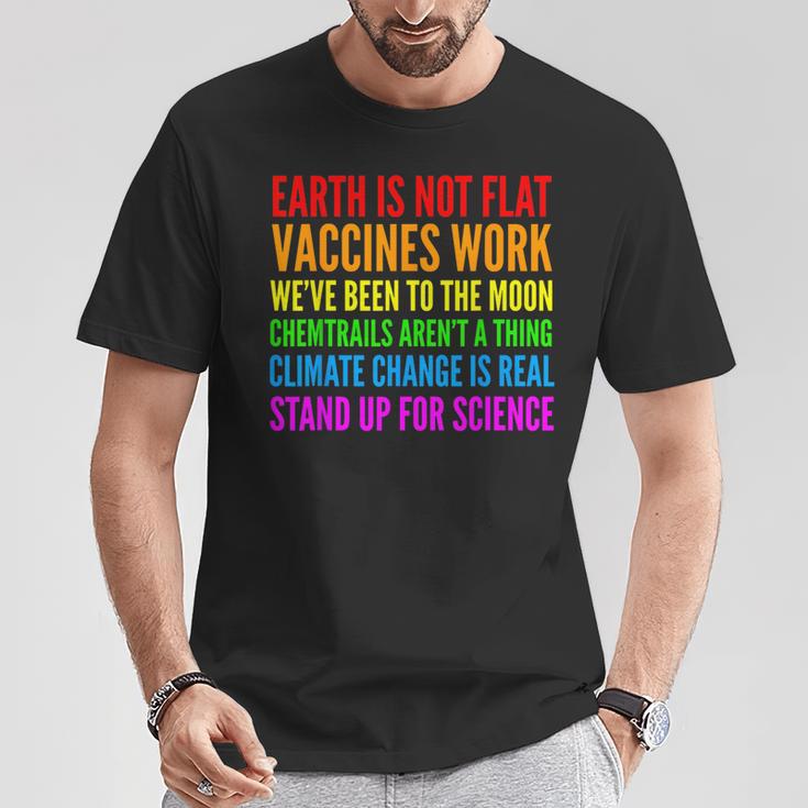 Earth Not Flat Climate Change Real Vaccine Work T-Shirt Unique Gifts