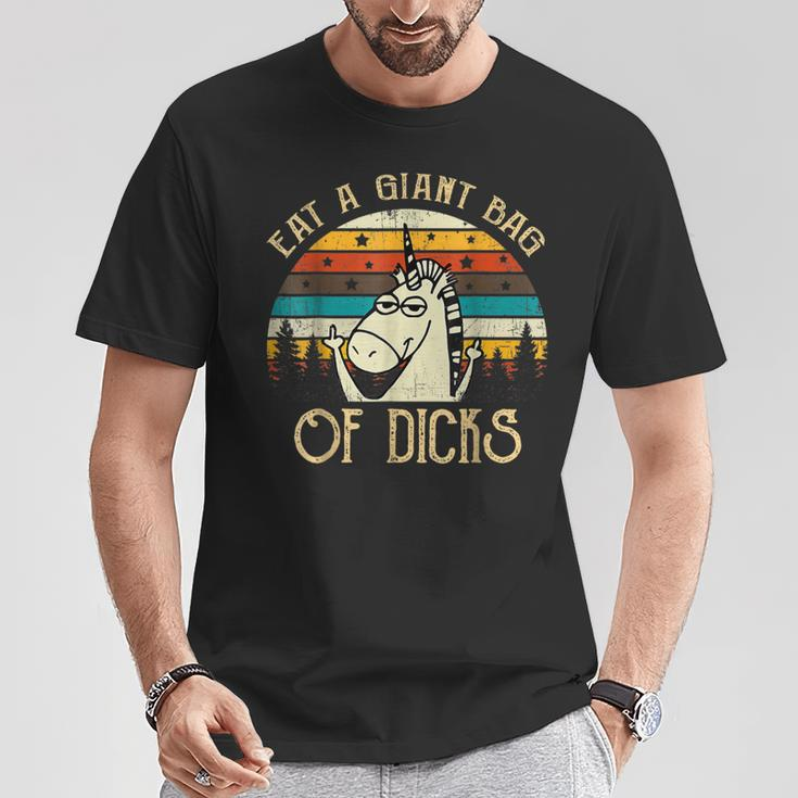 Eat A Giant Bag Of Dicks Einhorn Lustiger Spruch T-Shirt Lustige Geschenke