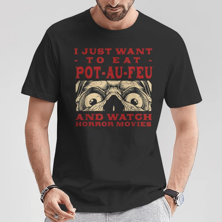 Eat Pot-Au-Feu And Watch Horror Movies French Beef Stew T-Shirt Unique Gifts