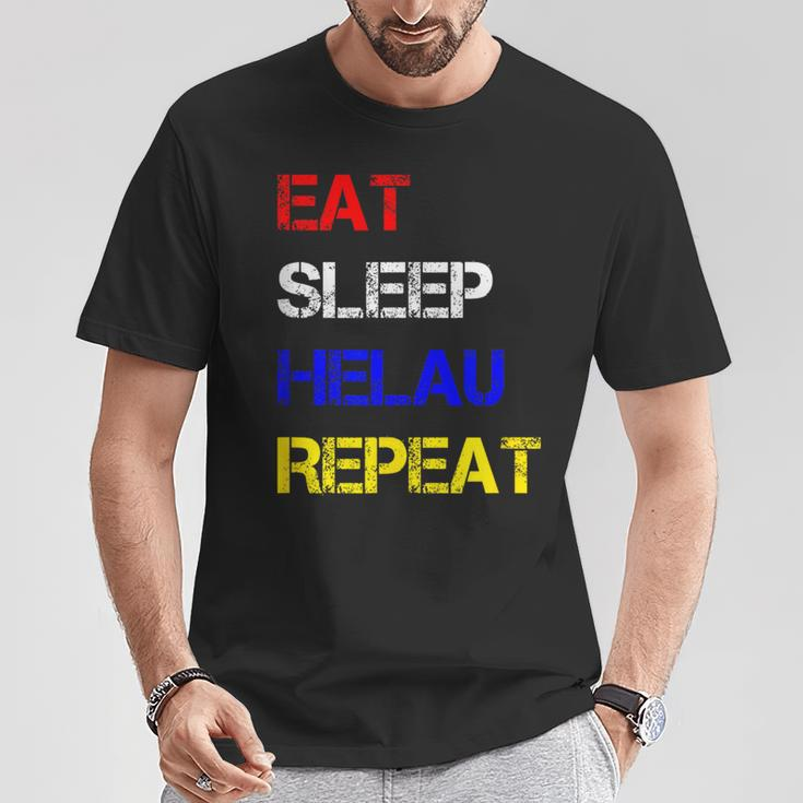 Eat Sleep Helau Repeat Fastnacht Mainz Party Celebrations T-Shirt Lustige Geschenke