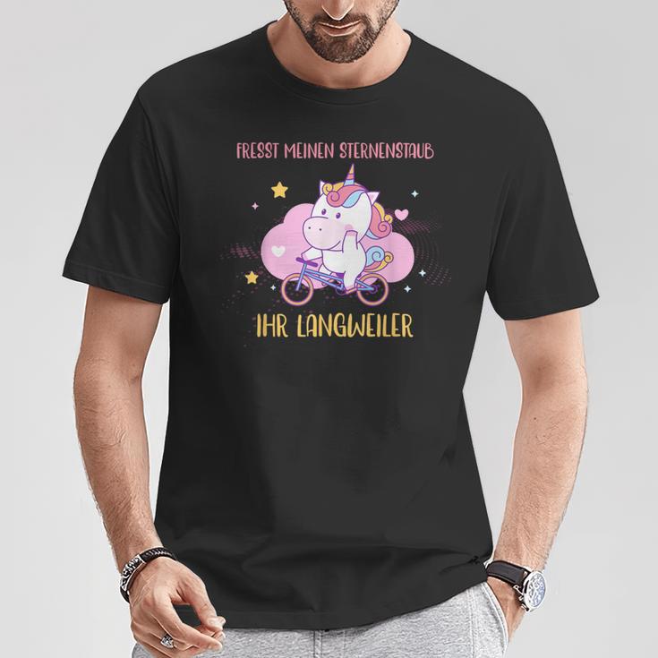 Eats Meinen Sternenstaub Ihr Langweiler Unicorn Bicycle T-Shirt Lustige Geschenke