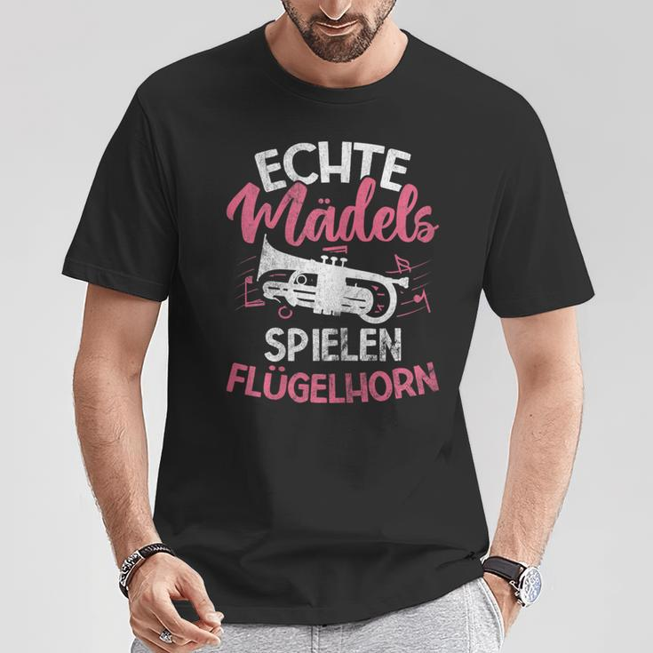 Echte Mäds Spielen Flugelhorn Horn Flugelhorn T-Shirt Lustige Geschenke