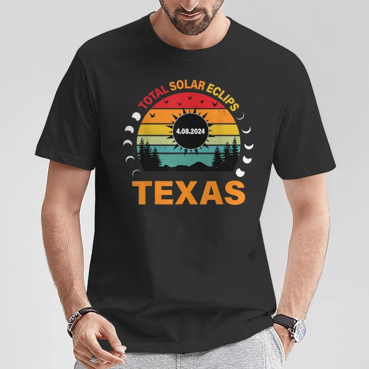 Eclipse Solar 2024 Texas Vintage Totality Texas T-Shirt Unique Gifts