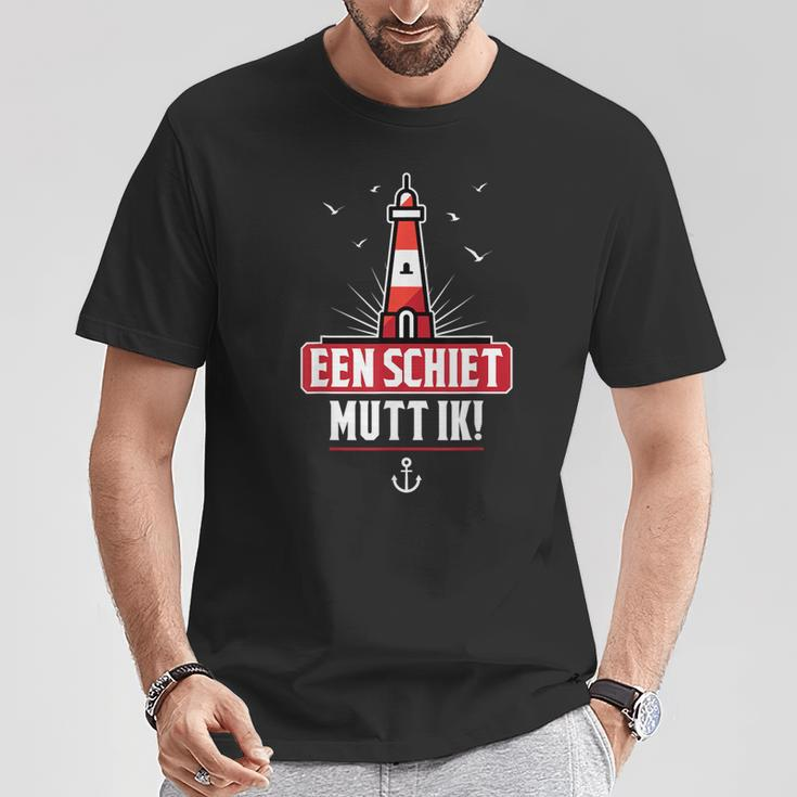 Een Schiet Mutt Ik Norddeutsch Norden Flat German T-Shirt Lustige Geschenke