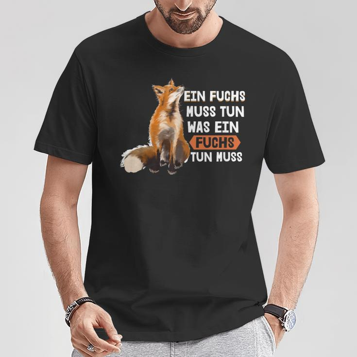 Ein Fuchs Muss Tun Was Ein Fuchs Tun Muss Painted Fox T-Shirt Lustige Geschenke