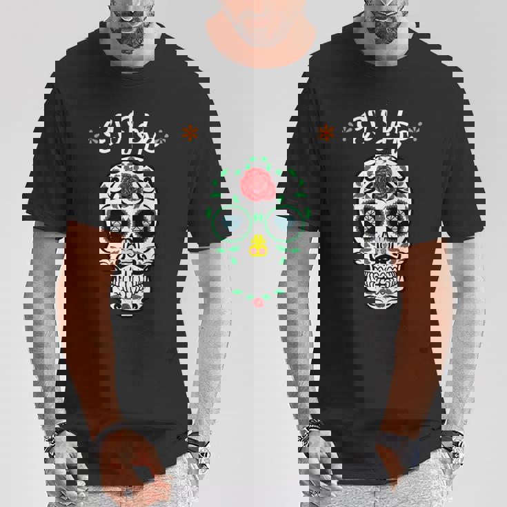El Jefe Coloré Sucre Calavera Skull Dia De Los Muertos T-Shirt Cadeaux drôles