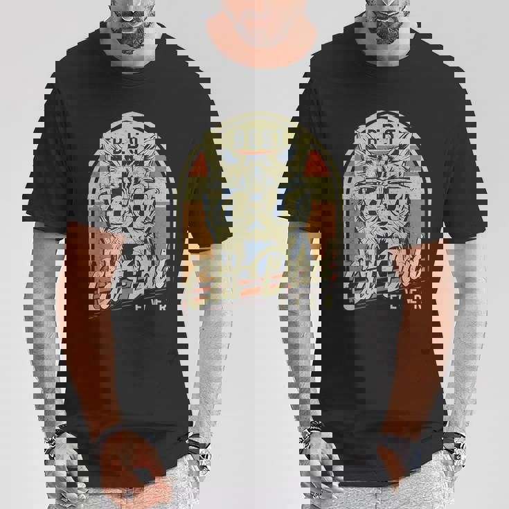 El Mejor Padre Gatuno Día Del Padre Retro Cat Lover Camiseta unisex Regalos divertidos