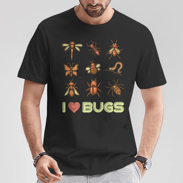 Entomologist Entomology Insects I Love Bugs T-Shirt Unique Gifts