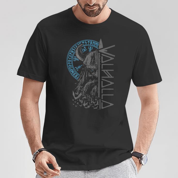 Épée De Guerrier Viking Valhalla Runes Boussole Nordique - T-Shirt Homme Mythologie Scandinave