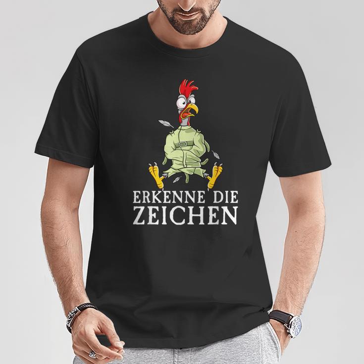 Erkenne Die Signserrückt Angratt Cockerel T-Shirt Lustige Geschenke