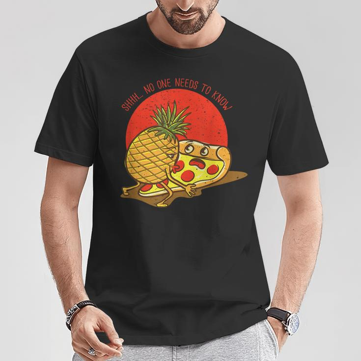 Es Muss Kein Wissen Pizza & Pineapple Hawaii Essen T-Shirt Lustige Geschenke