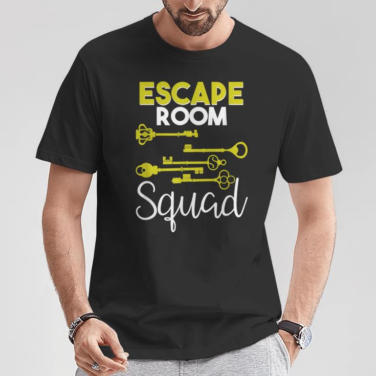 Escape Room Squad Vintage Key Lock Team Crew T-Shirt Unique Gifts