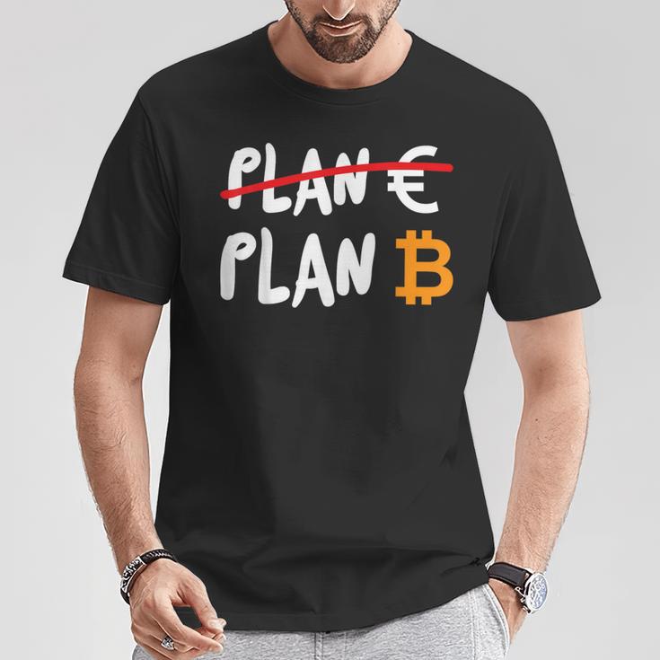 Euro Ist Feitert Btc Bitcoin Plan B Black T-Shirt Lustige Geschenke