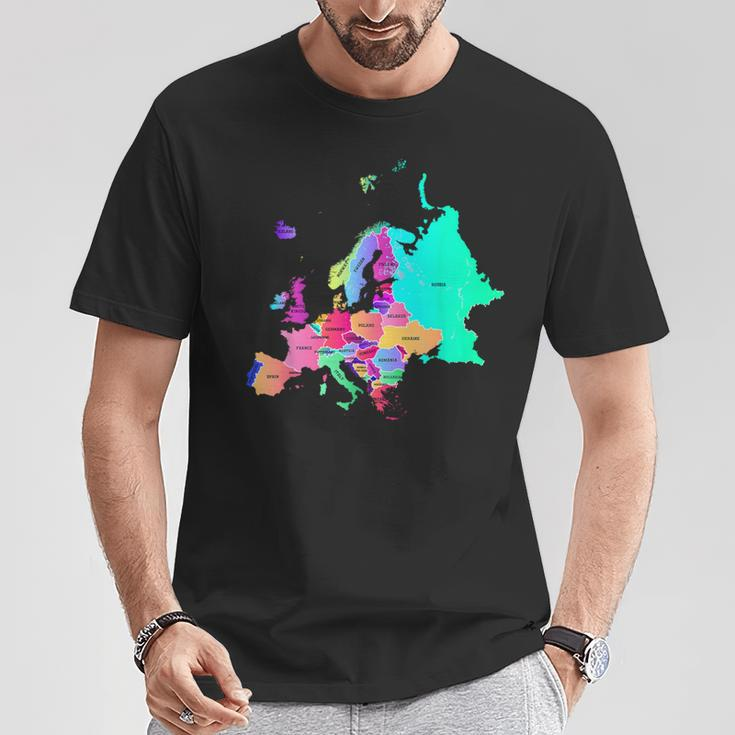 Europe Political Map With Boundaries And Countries Names T-Shirt Unique Gifts