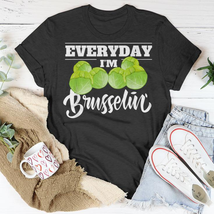 Everyday I'm Brusselin Cute Food Pun Vegan Lover T-Shirt Unique Gifts