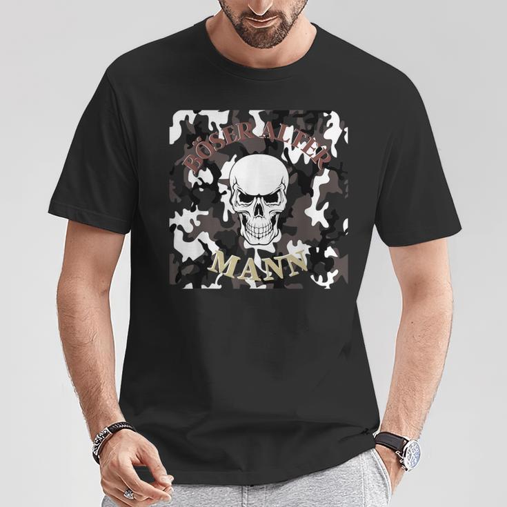 Evil Old Man Grandpa Dad Skullintage Biker T-Shirt Lustige Geschenke