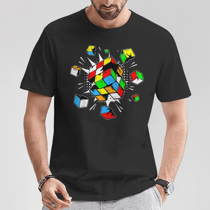 Exploding Rubix Rubiks Rubics Cube 3X3 Cuber Events Costume T-Shirt Funny Gifts