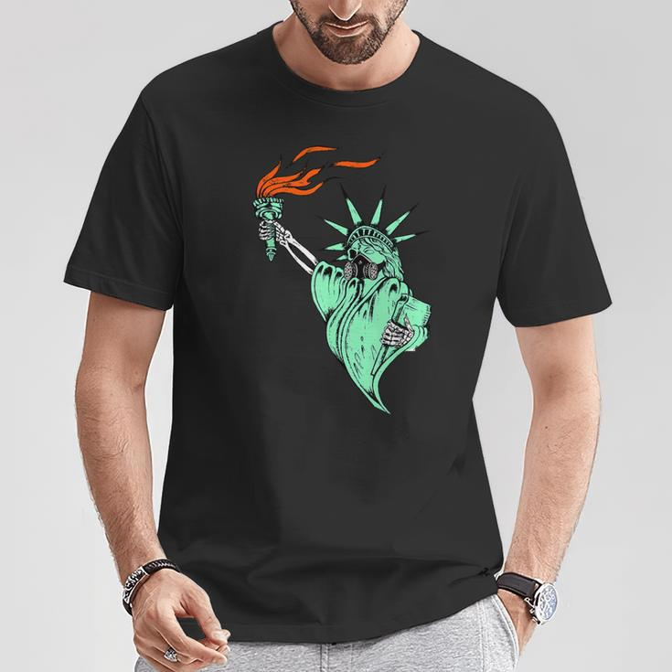 Face Gas Mask Statue Of Liberty Freedom Political Humor T-Shirt Unique Gifts