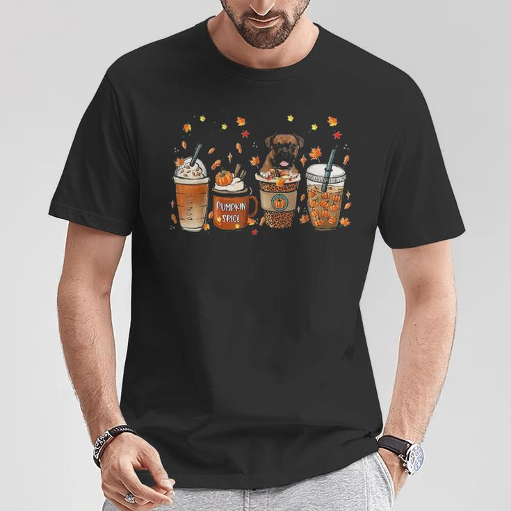 Fall Coffee Pumpkin Spice Latte Iced Autumn Boxer T-Shirt Unique Gifts