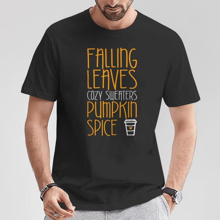 Falling Leaves Cozy Sweaters Pumpkin Spice T-Shirt Unique Gifts
