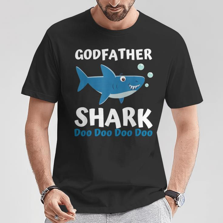 Fathers Day From Godson Goddaughter Godfather Shark T-Shirt Funny Gifts