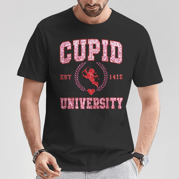 Faux Sequin Cupid University Happy Valentine’S Day Boy Girl T-Shirt Unique Gifts