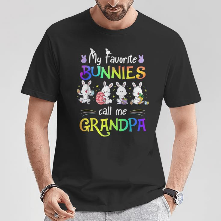 My Favorite Bunnies Call Me Grandpa Bunny Easter Day T-Shirt Personalized Gifts