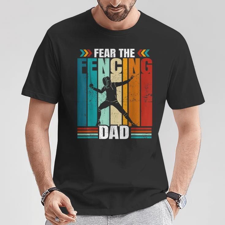 Fear The Fencing Dad Retro T-Shirt Unique Gifts