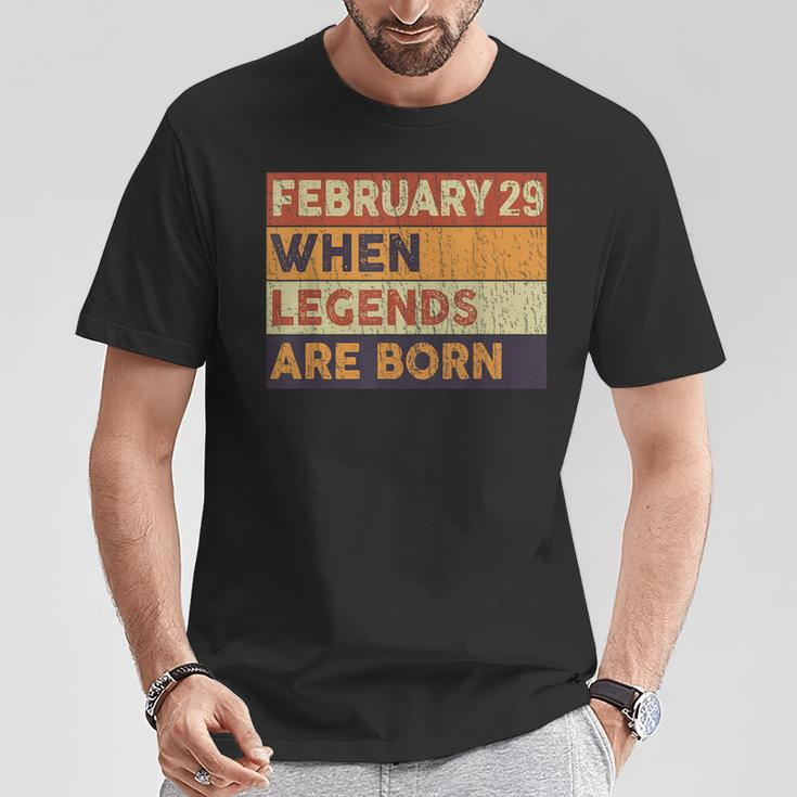 February 29 Birthday When Legend Are Born Birthday Leap Year T-Shirt Funny Gifts