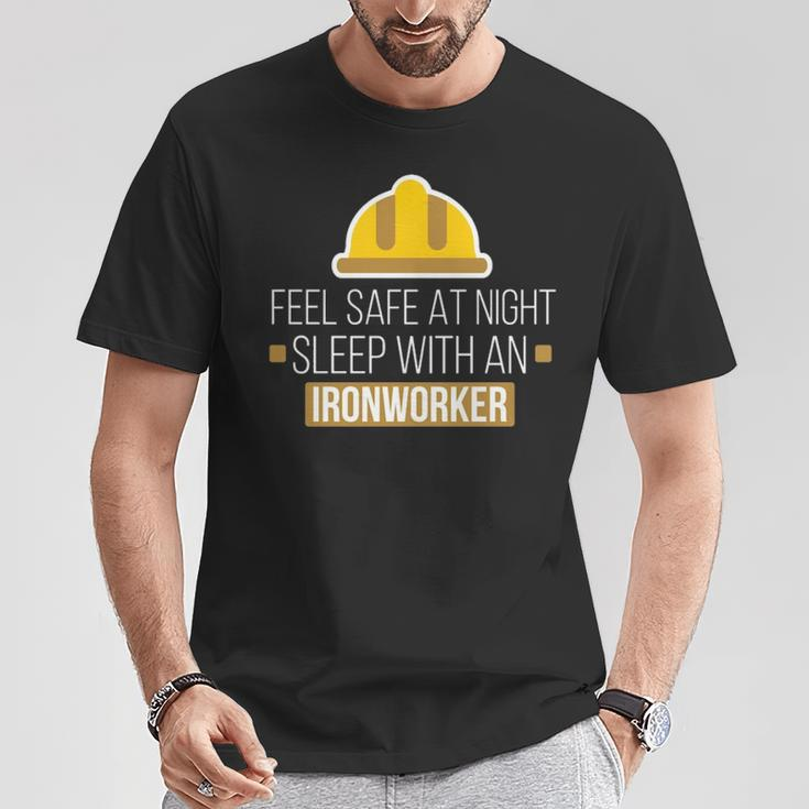 Feel Safe At Night Sleep With An Ironworker T-Shirt Unique Gifts