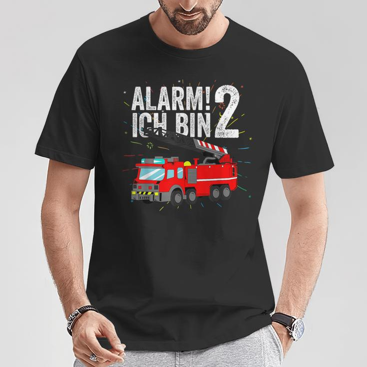 Feuerwehr Geburtstag Alarm Ich Bin 2 T-Shirt für Kinder Lustige Geschenke