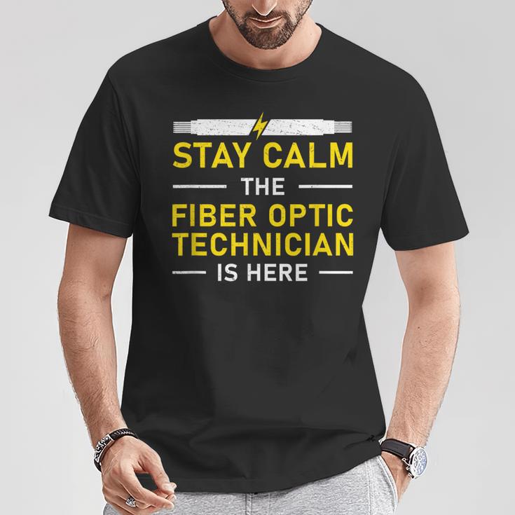 Fiber Optic Technician Sty Calm Lustige Optische Faser T-Shirt Lustige Geschenke