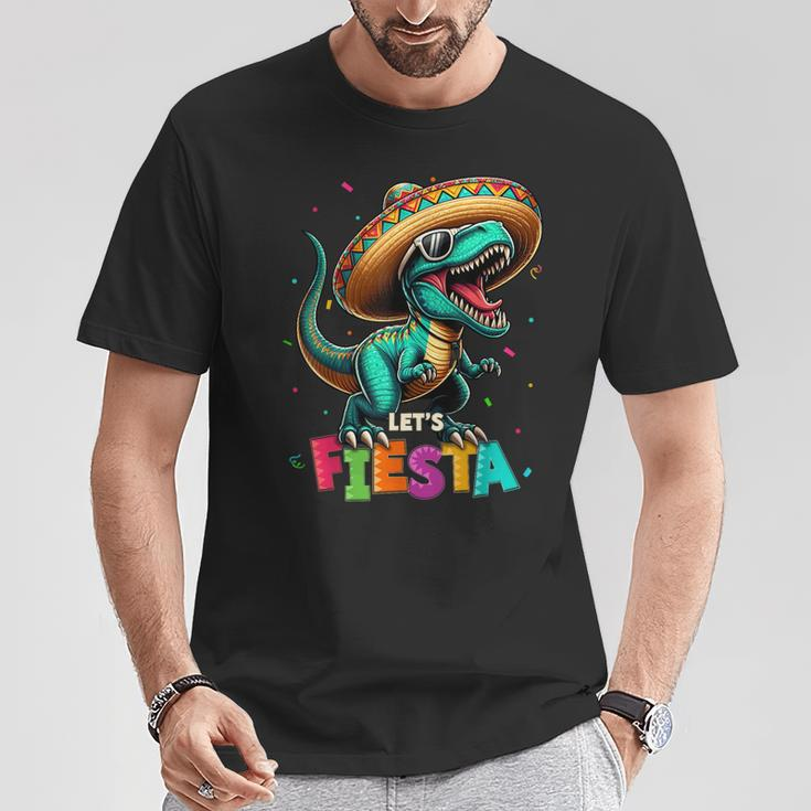 Lets Fiesta DinosaurRex Cinco De Mayo Mexican Party T-Shirt Unique Gifts