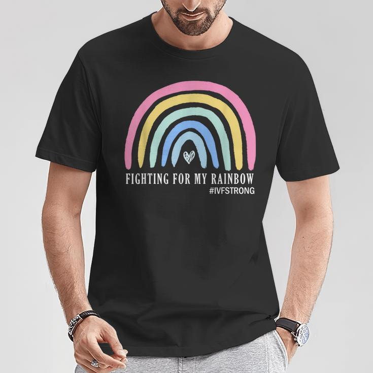 Fighting For My Rainbow Ivf Strong Infertility Egg Retrieval T-Shirt Unique Gifts