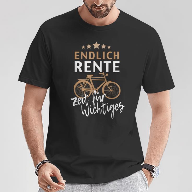 Finally Rente Zeit Für Important Pensioner Bike Black T-Shirt Lustige Geschenke