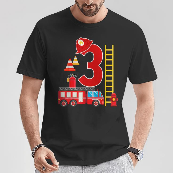 Fire Truck 3Rd Birthday Boy 3 Year Old Firefighter T-Shirt Unique Gifts