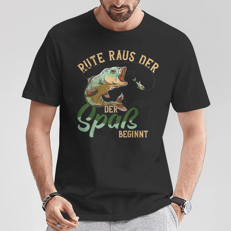 Fishing Rute Raus Der Spaß Begins Fishing Rod S T-Shirt Lustige Geschenke
